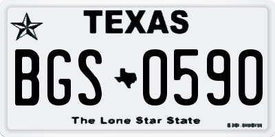 TX license plate BGS0590