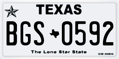 TX license plate BGS0592