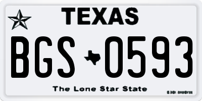 TX license plate BGS0593