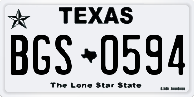 TX license plate BGS0594