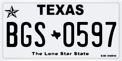 TX license plate BGS0597