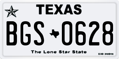 TX license plate BGS0628
