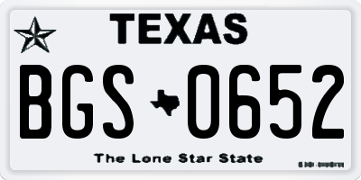 TX license plate BGS0652