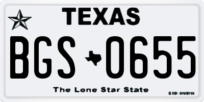 TX license plate BGS0655