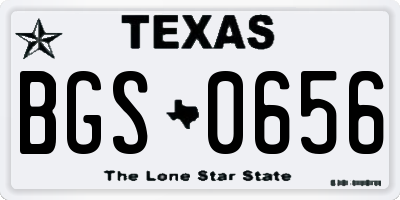 TX license plate BGS0656