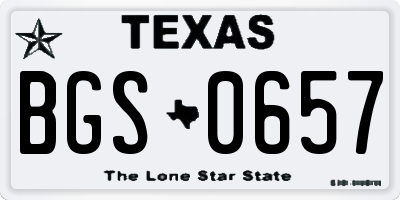 TX license plate BGS0657