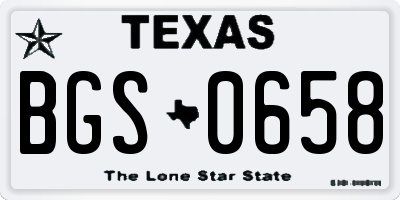 TX license plate BGS0658