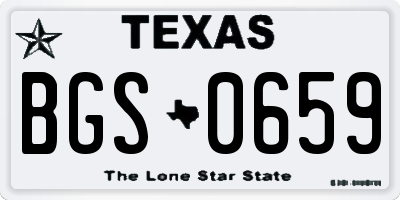 TX license plate BGS0659