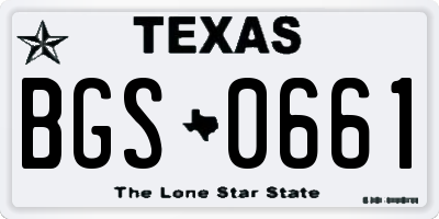 TX license plate BGS0661