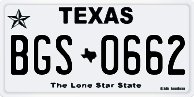 TX license plate BGS0662