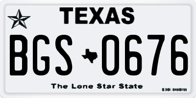 TX license plate BGS0676