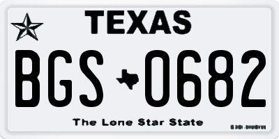 TX license plate BGS0682