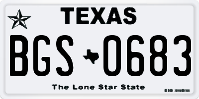 TX license plate BGS0683