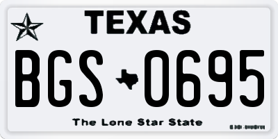 TX license plate BGS0695