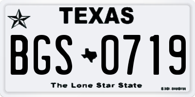 TX license plate BGS0719