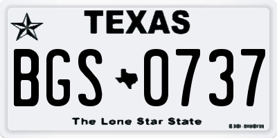 TX license plate BGS0737