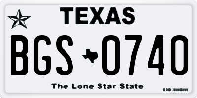 TX license plate BGS0740