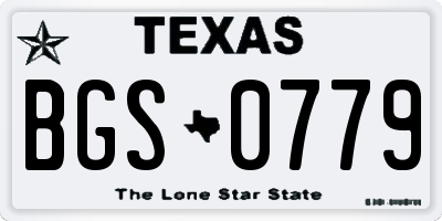 TX license plate BGS0779