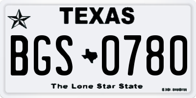 TX license plate BGS0780