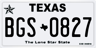 TX license plate BGS0827
