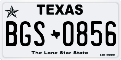 TX license plate BGS0856