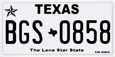 TX license plate BGS0858