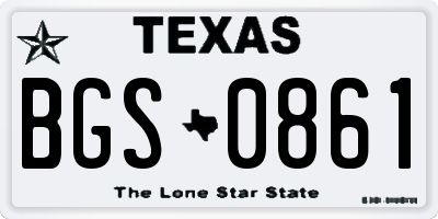 TX license plate BGS0861