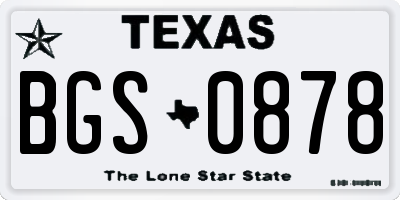 TX license plate BGS0878