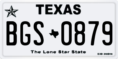 TX license plate BGS0879