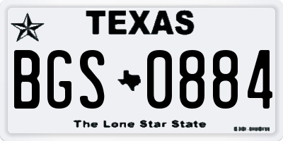 TX license plate BGS0884