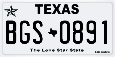 TX license plate BGS0891