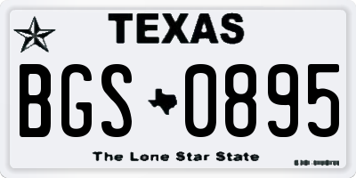 TX license plate BGS0895