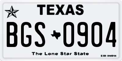 TX license plate BGS0904