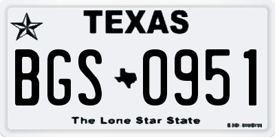 TX license plate BGS0951