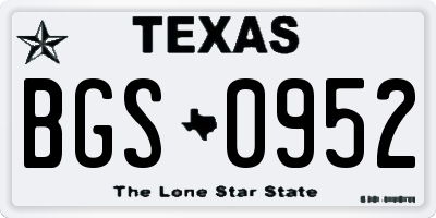 TX license plate BGS0952