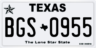 TX license plate BGS0955
