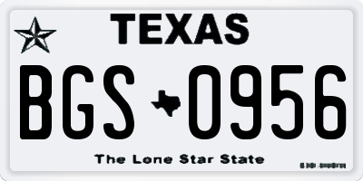 TX license plate BGS0956