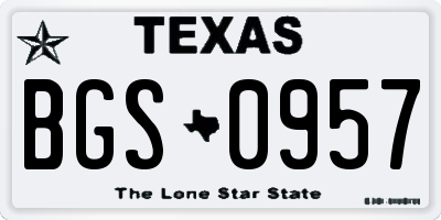 TX license plate BGS0957