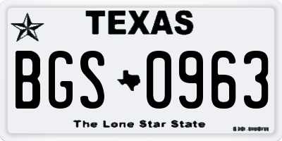 TX license plate BGS0963