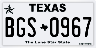 TX license plate BGS0967