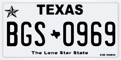 TX license plate BGS0969