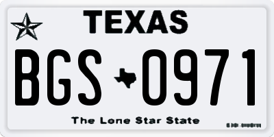 TX license plate BGS0971