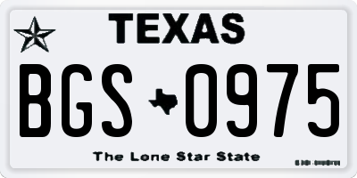 TX license plate BGS0975