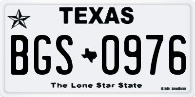 TX license plate BGS0976