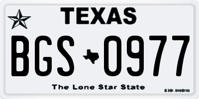 TX license plate BGS0977