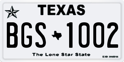 TX license plate BGS1002