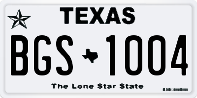 TX license plate BGS1004