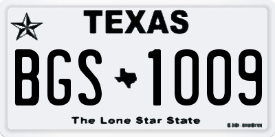 TX license plate BGS1009