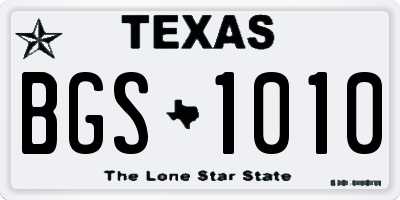TX license plate BGS1010