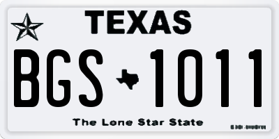 TX license plate BGS1011